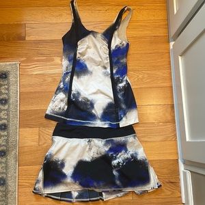 Lululemon Milky Way Tennis Set: scoop neck top & Run Pace Setter pleated skirt 4